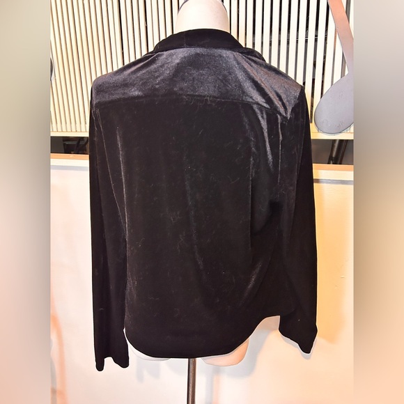 Calvin Klein Black Velvet Blazer With Side Zippers Size XL NWT - Picture 3 of 5